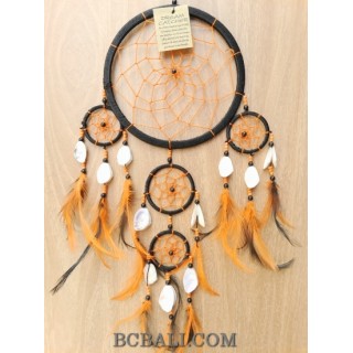 hawaii style dream catcher sea shells feather five circle handmade